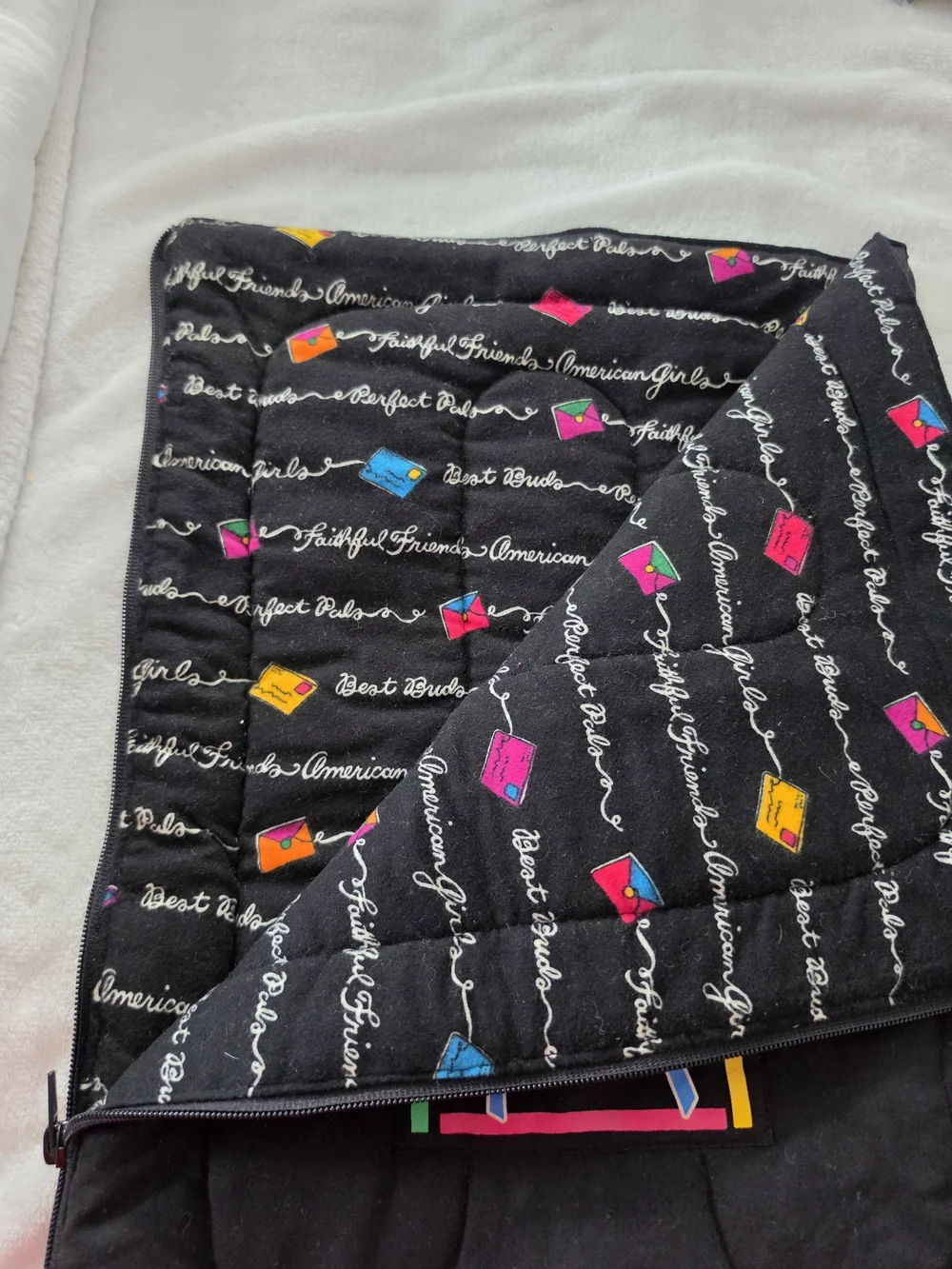 American Girl Black Doll Sleeping Bag with Neon Graphic
